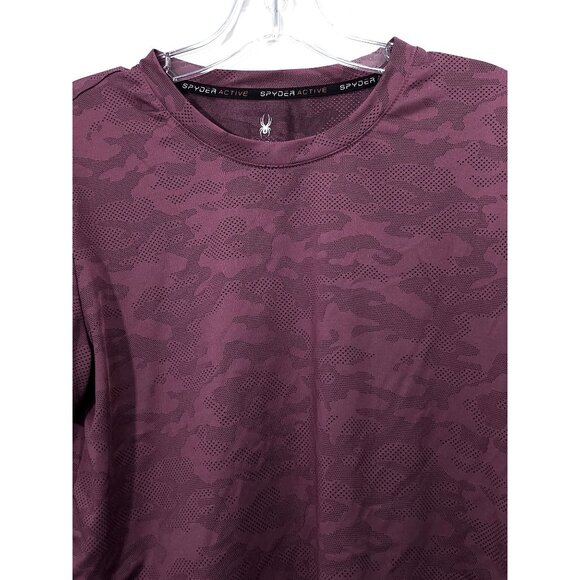 Spyder Men's Camouflage Performance Burgundy Lightweight & Breathable Size L - Picture 2 of 8